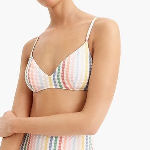 J Crew French Bikini in Suckered Rainbow Stripe